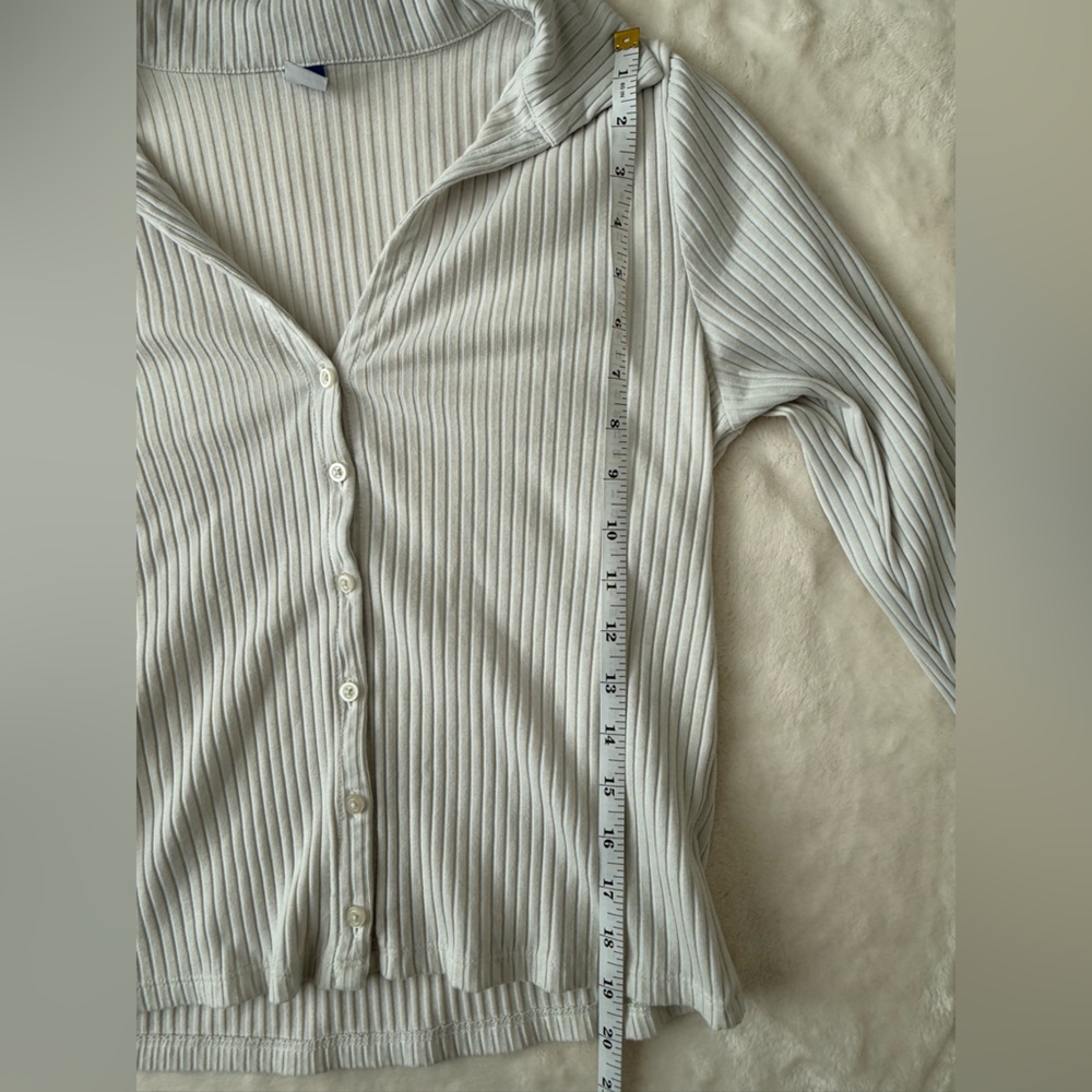 Old Navy Slim Ribbed Button-Up Shirt - Ivory Women’s - Picture 8 of 8
